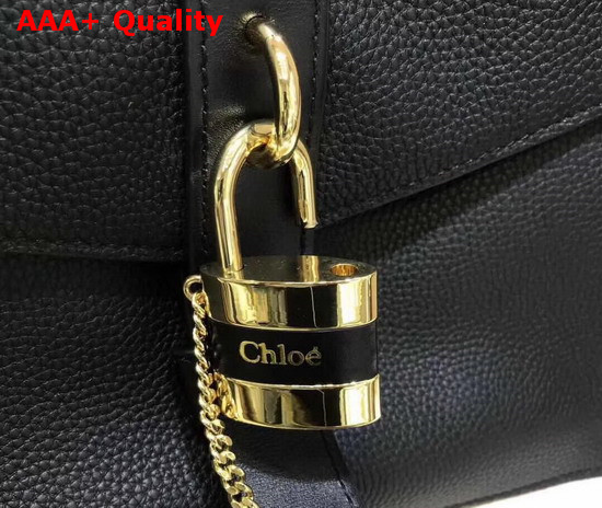 Chloe Medium Aby Day Bag in Black Grained and Shiny Calfskin Replica