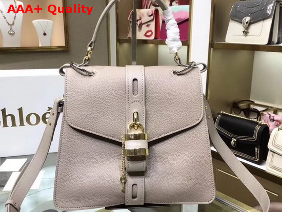 Chloe Medium Aby Day Bag in Motty Grey Grained and Shiny Calfskin Replica