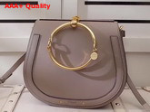 Chloe Medium Nile Bracelet Bag in Motty Grey Smooth and Suede Calfskin Replica