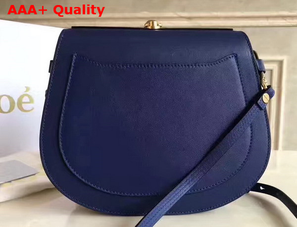 Chloe Medium Nile Bracelet Bag in Navy Blue Smooth and Suede Calfskin Replica