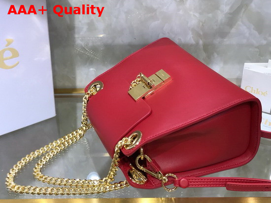 Chloe Mini Annie Shoulder Bag in Red Shiny Calfskin Replica