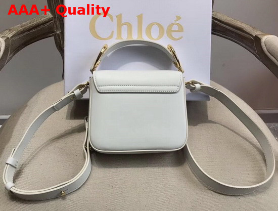 Chloe Mini Chloe C Bag in Shiny and Suede Calfskin Brilliant White Replica