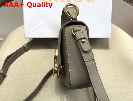 Chloe Mini Chloe C Bag in Shiny and Suede Calfskin Motty Grey Replica