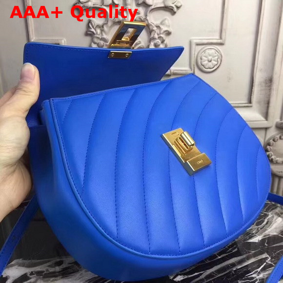 Chloe Mini Drew Bijou Bag in Blue Quilted Smooth Calfskin Replica