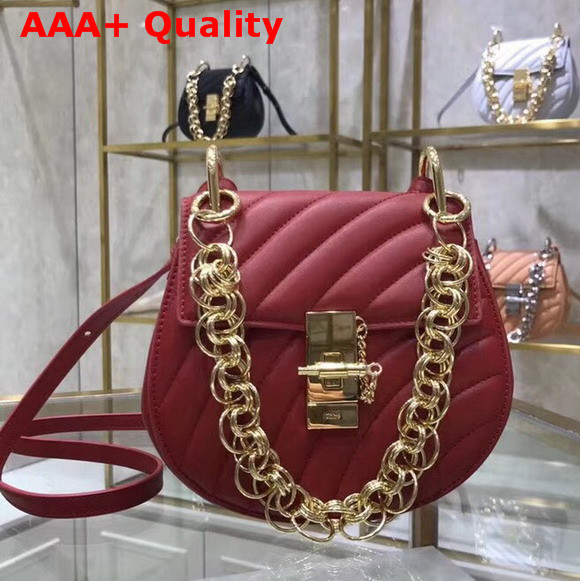 Chloe Mini Drew Bijou Bag in Red Quilted Smooth Calfskin Replica