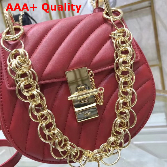 Chloe Mini Drew Bijou Bag in Red Quilted Smooth Calfskin Replica