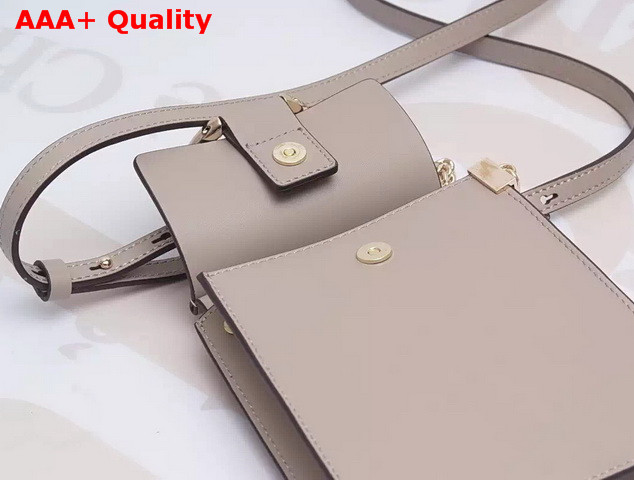 Chloe Mini Faye Leather and Suede Shoulder Bag Light Grey Replica