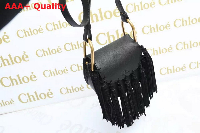 Chloe Mini Hudson Bag with Multi Tassels Black Replica