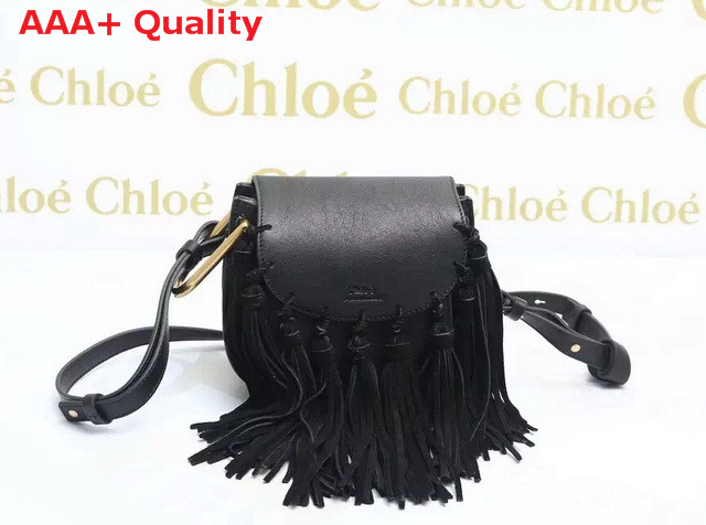 Chloe Mini Hudson Bag with Multi Tassels Black Replica