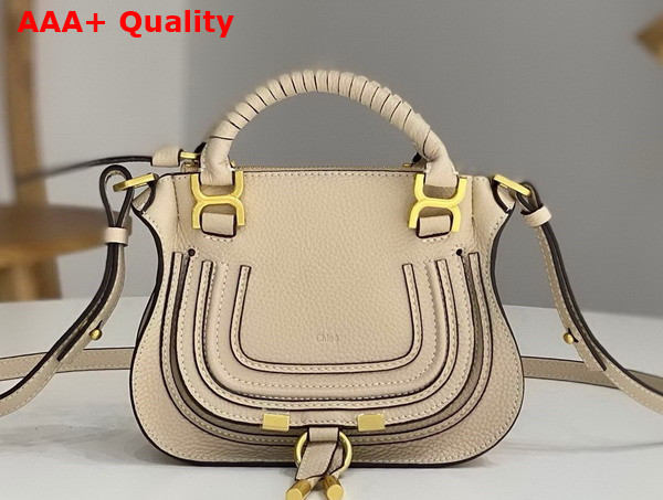 Chloe Mini Marcie Bag in Beige Grained Leather Replica