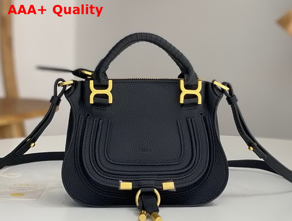 Chloe Mini Marcie Bag in Black Grained Leather Replica