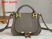 Chloe Mini Marcie Bag in Cashmere Grey Grained Leather Replica