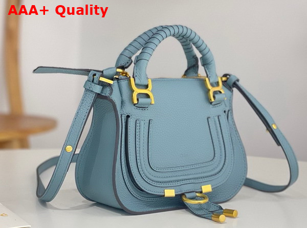 Chloe Mini Marcie Bag in Cloudy Blue Grained Leather Replica