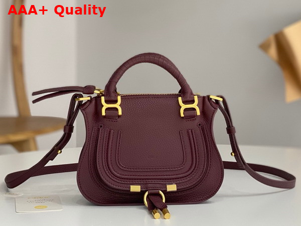 Chloe Mini Marcie Bag in Dimness Purple Grained Leather Replica