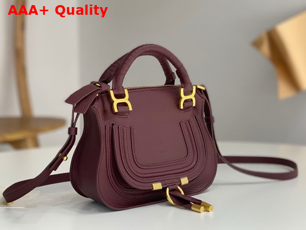 Chloe Mini Marcie Bag in Dimness Purple Grained Leather Replica