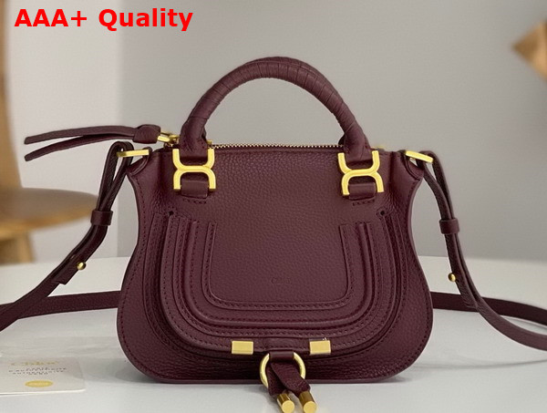 Chloe Mini Marcie Bag in Dimness Purple Grained Leather Replica