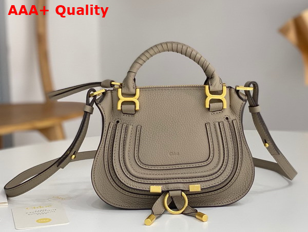 Chloe Mini Marcie Bag in Light Grey Grained Leather Replica