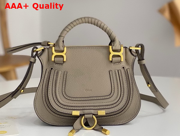 Chloe Mini Marcie Bag in Light Grey Grained Leather Replica