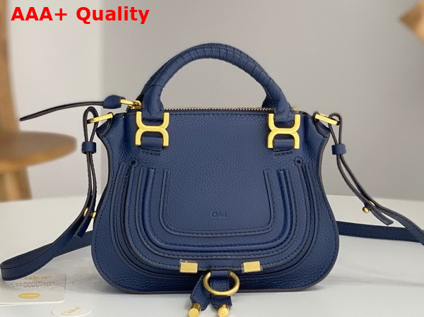 Chloe Mini Marcie Bag in Navy Grained Leather Replica