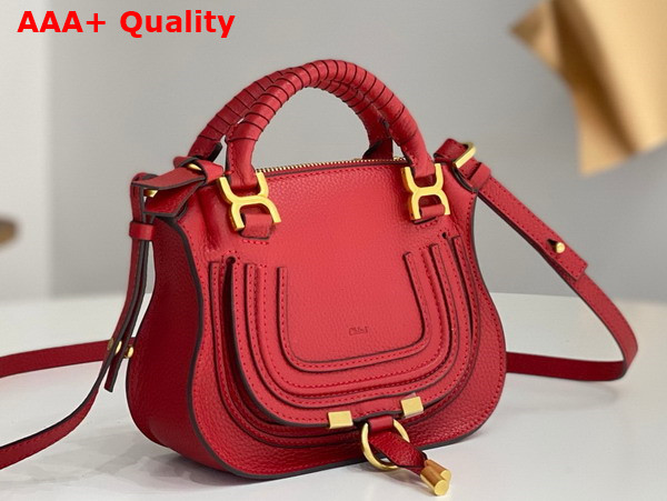 Chloe Mini Marcie Bag in Red Grained Leather Replica