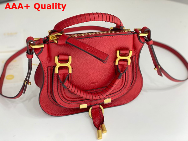 Chloe Mini Marcie Bag in Red Grained Leather Replica