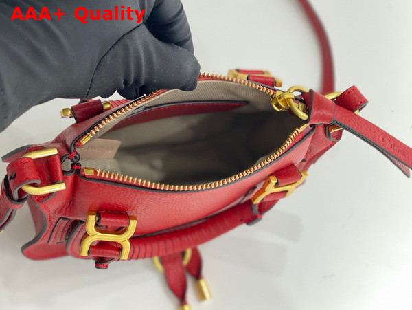 Chloe Mini Marcie Bag in Red Grained Leather Replica