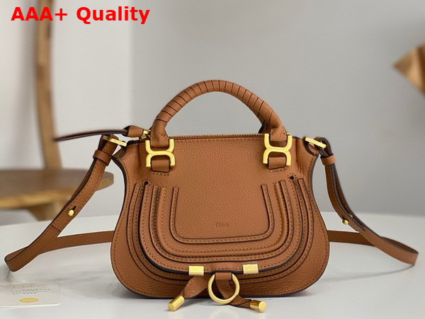 Chloe Mini Marcie Bag in Tan Grained Leather Replica