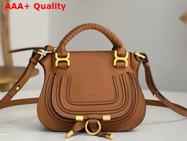 Chloe Mini Marcie Bag in Tan Grained Leather Replica