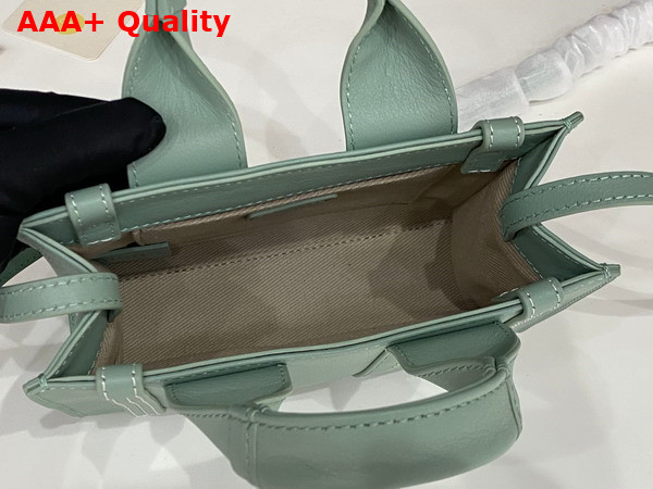 Chloe Mini Woody Tote Bag in Bay Green Smooth Calfskin with Chloe Logo Replica