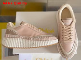 Chloe Nama Sneaker in Tan Rose Cowhide and Suede Cowhide Replica