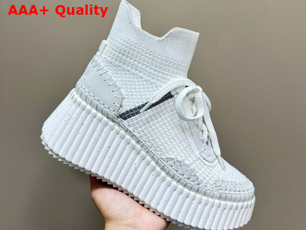 Chloe Nama Wedge Sneaker in White Lower Impact Mesh Replica