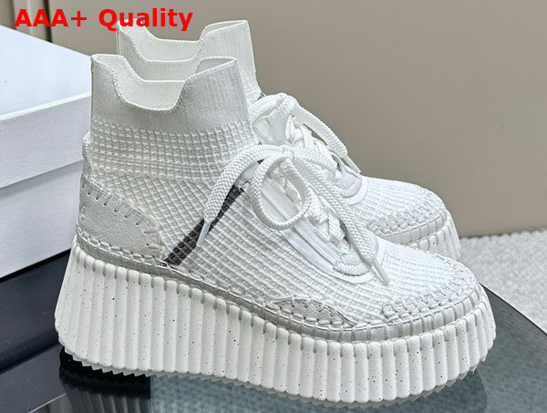 Chloe Nama Wedge Sneaker in White Lower Impact Mesh Replica