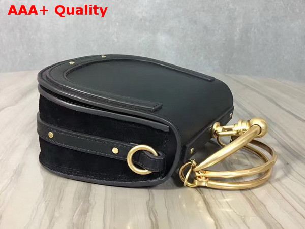 Chloe Nile Bracelet Bag in Black Smooth and Suede Calfskin Replica