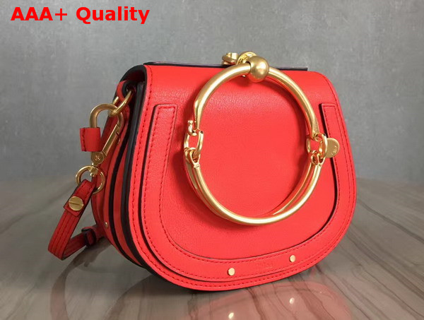 Chloe Nile Bracelet Bag in Red Smooth and Suede Calfskin Replica