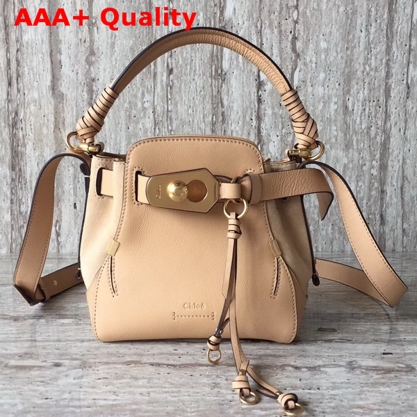 Chloe Owen Small Bucket Bag Beige Smooth and Suede Calfskin Replica