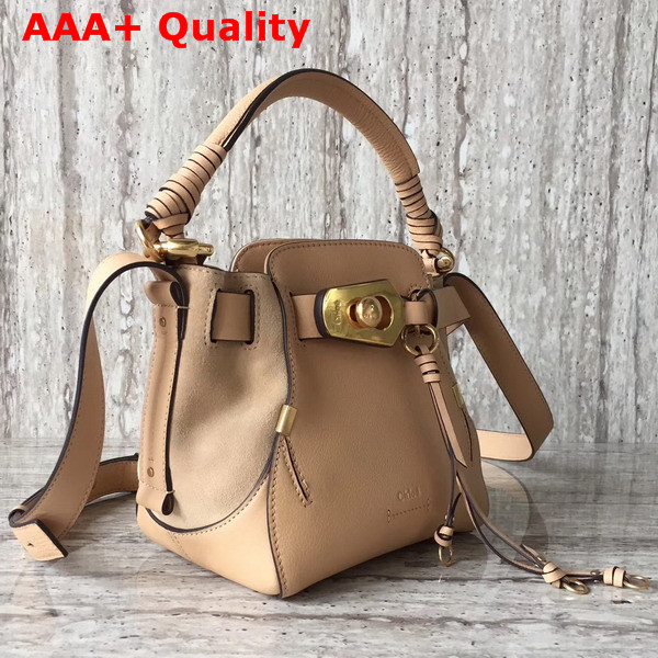 Chloe Owen Small Bucket Bag Beige Smooth and Suede Calfskin Replica