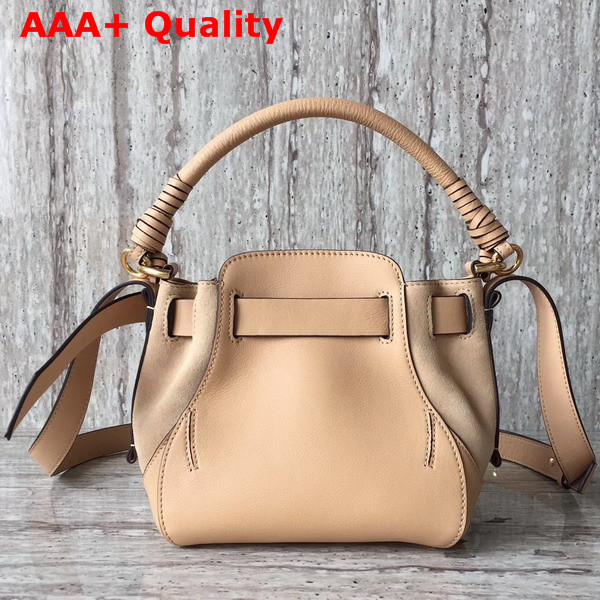 Chloe Owen Small Bucket Bag Beige Smooth and Suede Calfskin Replica