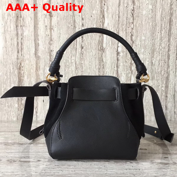 Chloe Owen Small Bucket Bag Black Smooth and Suede Calfskin Replica