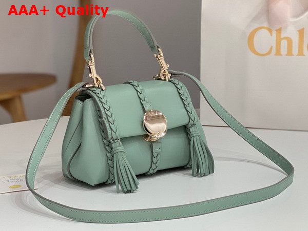 Chloe Penelope Mini Soft Shoulder Bag in Bay Green Nappa Lambskin with Leather Braids Replica