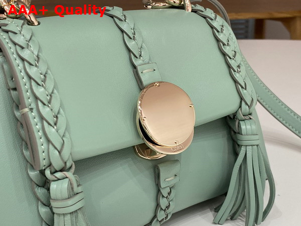 Chloe Penelope Mini Soft Shoulder Bag in Bay Green Nappa Lambskin with Leather Braids Replica