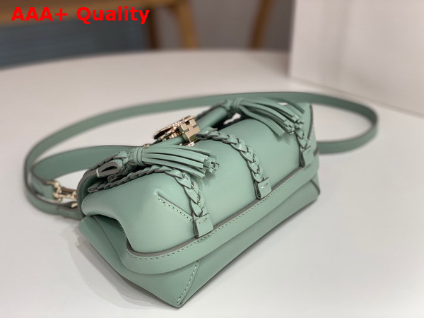 Chloe Penelope Mini Soft Shoulder Bag in Bay Green Nappa Lambskin with Leather Braids Replica