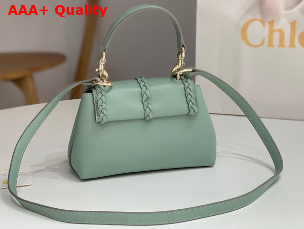 Chloe Penelope Mini Soft Shoulder Bag in Bay Green Nappa Lambskin with Leather Braids Replica