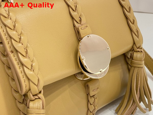 Chloe Penelope Mini Soft Shoulder Bag in Milky Brown Nappa Lambskin with Leather Braids Replica