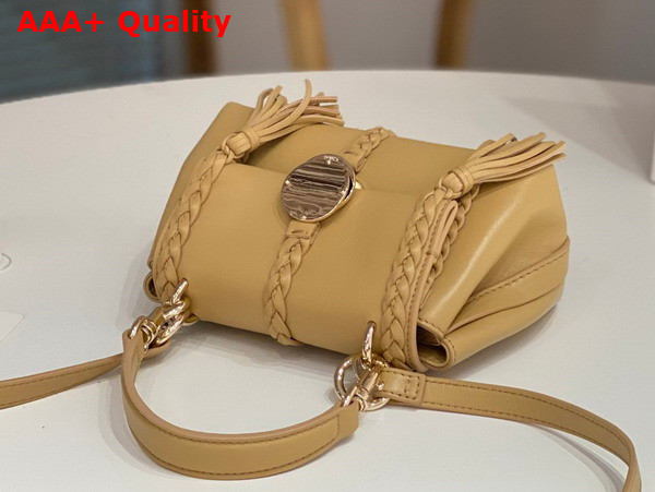 Chloe Penelope Mini Soft Shoulder Bag in Milky Brown Nappa Lambskin with Leather Braids Replica