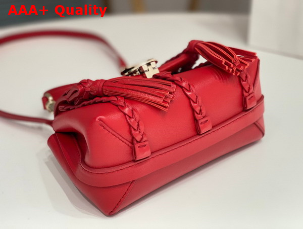 Chloe Penelope Mini Soft Shoulder Bag in Red Nappa Lambskin with Leather Braids Replica