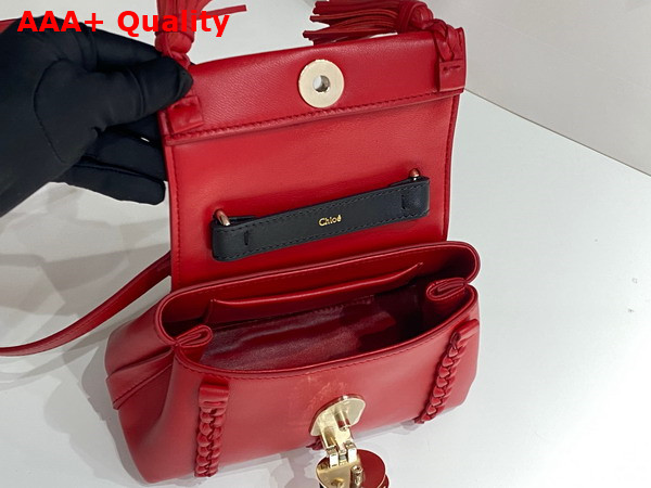 Chloe Penelope Mini Soft Shoulder Bag in Red Nappa Lambskin with Leather Braids Replica