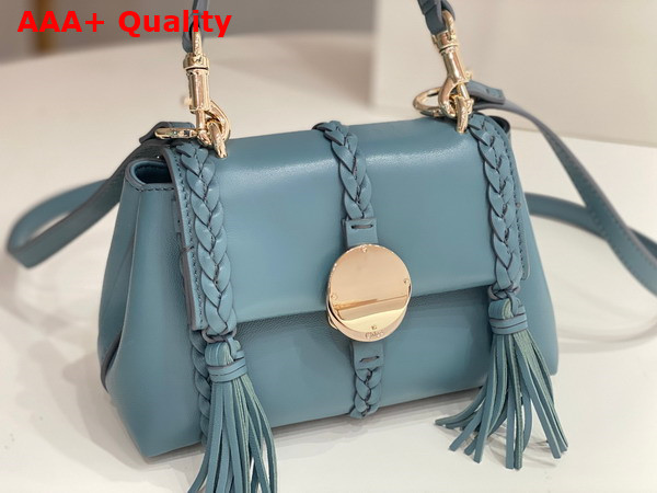 Chloe Penelope Mini Soft Shoulder Bag in Storm Blue Nappa Lambskin with Leather Braids Replica