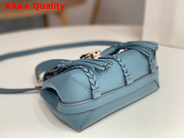 Chloe Penelope Mini Soft Shoulder Bag in Storm Blue Nappa Lambskin with Leather Braids Replica