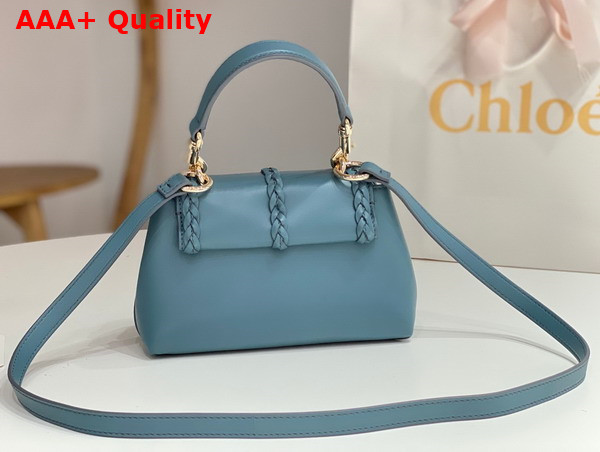 Chloe Penelope Mini Soft Shoulder Bag in Storm Blue Nappa Lambskin with Leather Braids Replica