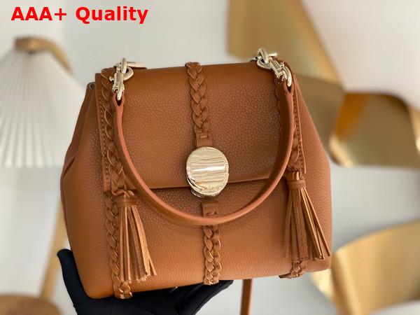 Chloe Penelope Small Soft Shoulder Bag in Caramel Grained Calfskin with Leather Braids Replica